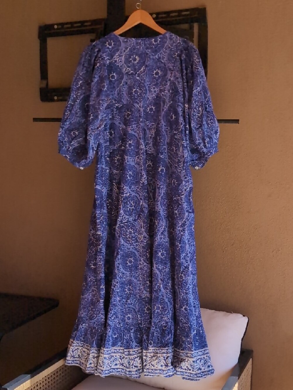 Marea By Liz Joy Delft Blue Maxi Dress 100% Cotton XS - Picture 3 of 8